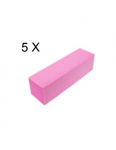5 BLOCO BUFFERS  100 GRIT  PARA UNHAS ROSA | Virtualvantagem | VRT.003.00046