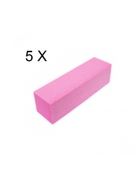 5 BLOCO BUFFERS  100 GRIT  PARA UNHAS ROSA | Virtualvantagem | VRT.003.00046