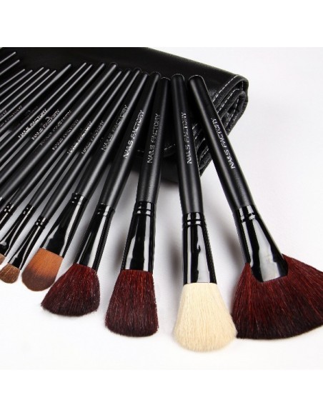 CONJUNTO DE 24 PINCEIS PRETOS MAQUIAGEM PROFISSIONAIS | Virtualvantagem | VRT.002.00101