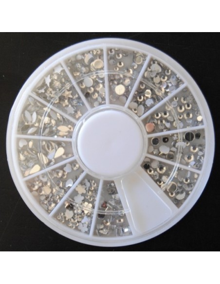 RODA  DE DECORAÇÕES CRISTAIS PRATA 12 DIFERENTES | Virtualvantagem |