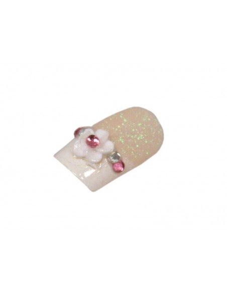 12 UNHAS 3D ROSA GLITTERS  | Virtualvantagem |