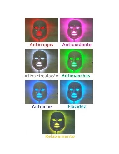 MASCARA DE FOTOTERAPIA DE LEDS 7 CORES | Virtualvantagem | VRT.002.00114