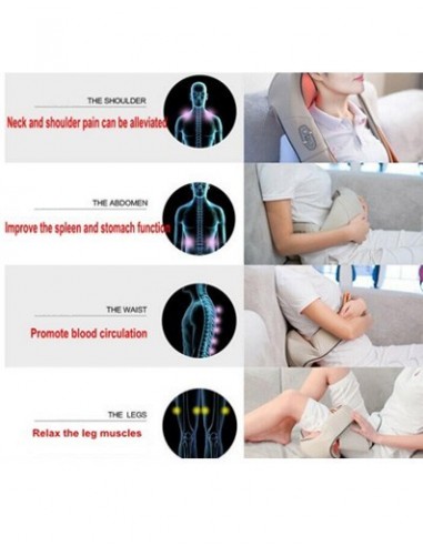 Massageador Shiatsu com Infravermelhos Termoterapia | Virtualvantagem | VRT.002.00040