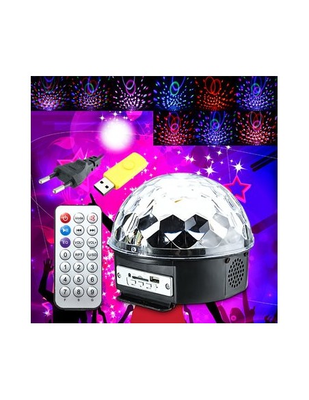 BOLA DE LUZES VARIOS EFEITOS COM MP3 | Virtualvantagem | VRT.008.00003