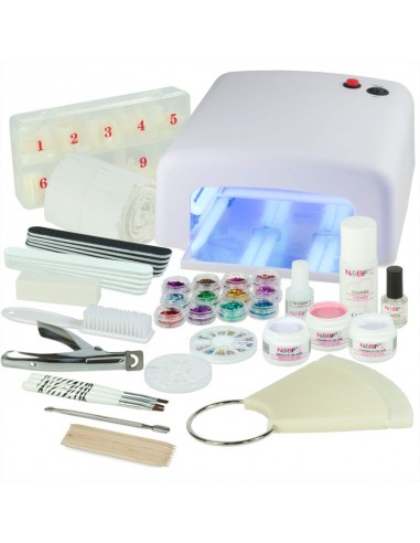 KIT  UNHAS DE GEL BRANCO + MALA CINZA +BROCA | Virtualvantagem |