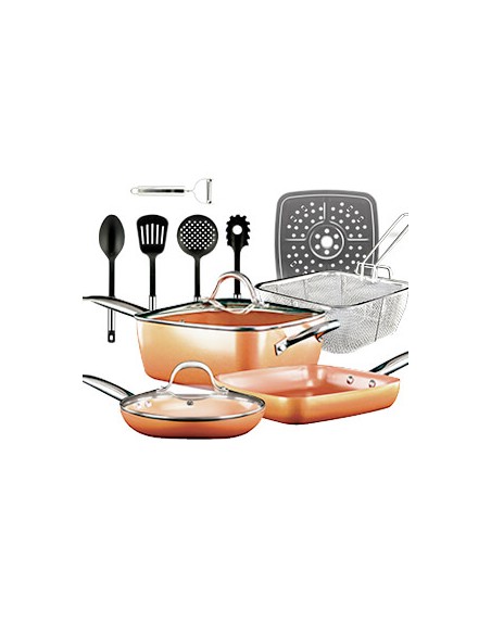 TREM DE COZINHA 12 PEÇAS COBRE | Virtualvantagem | VRT.007.00018