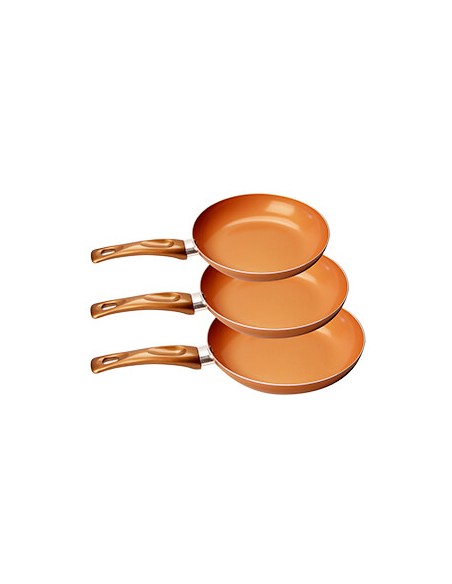 CONJUNTO FRIGIDEIRAS 3 CAPAS EM COBRE | Virtualvantagem |