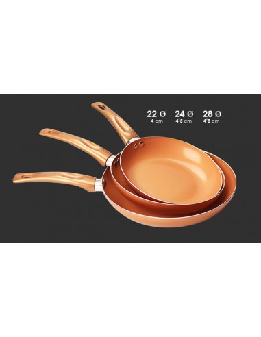 CONJUNTO FRIGIDEIRAS 3 CAPAS EM COBRE | Virtualvantagem |