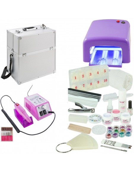 KIT  UNHAS DE GEL XL  FORNO UV 36 WATTS LILAS + BROCA 20000 RPM | Virtualvantagem |