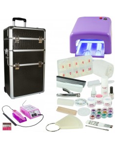 KIT  UNHAS DE GEL LILAS + TROLLEY PRETA+BROCA | Virtualvantagem |