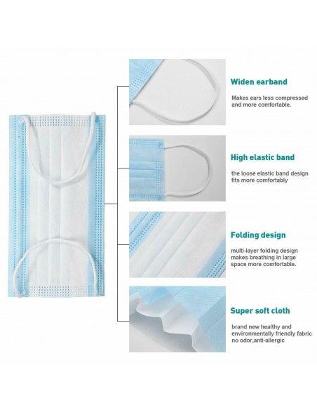 50 x MASCARAS CIRÚRGICAS PROTEÇÃO TRÊS CAMADAS | Virtualvantagem | VRT.009.00010