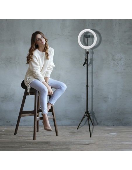 RING LIGHT COM TRIPÉ 26CM E COMANDO | Virtualvantagem | VRT.008.00012