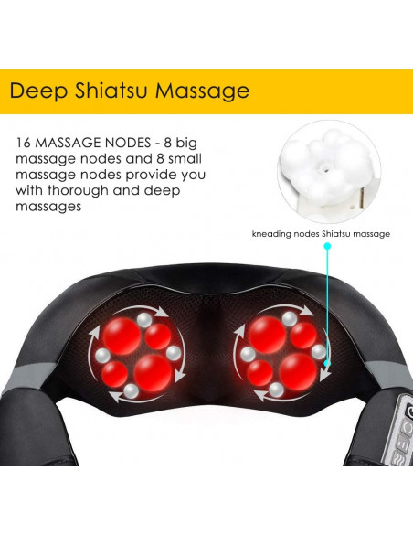 Massageador Shiatsu com Infravermelhos Termoterapia | Virtualvantagem | VRT.002.00040