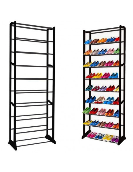 ESTANTE DE SAPATOS DE METAL 30 PARES PRETA | Virtualvantagem | VRT.007.00145