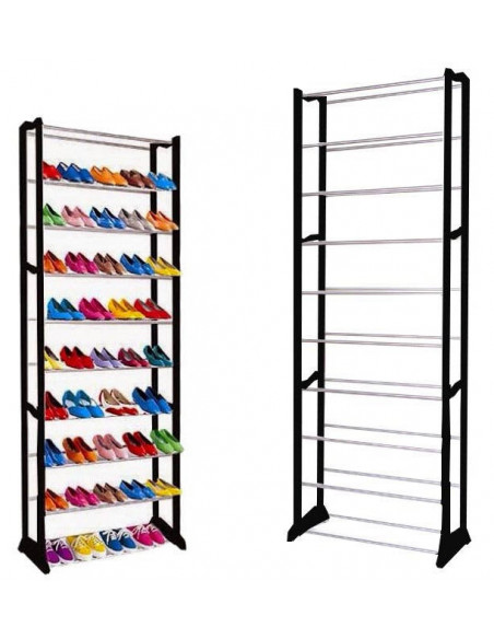 ESTANTE DE SAPATOS DE METAL 30 PARES PRETA | Virtualvantagem | VRT.007.00145