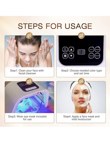 APARELHO FOTOTERAPIA DE LEDS 7 CORES | Virtualvantagem |