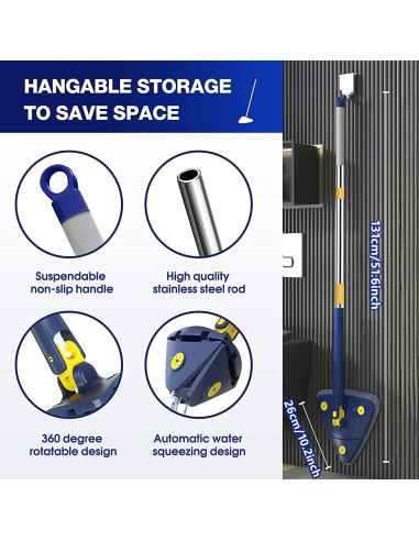 MOPA TRIANGULAR 360% ROTATIVA + 6 RECARGAS