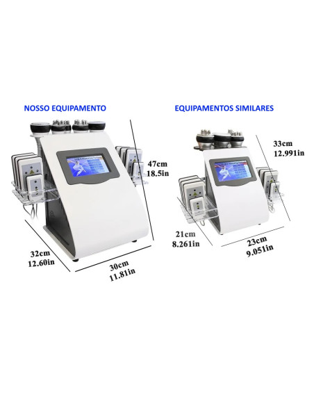 MAQUINA CAVITAÇÃO 6 EM 1 LIPO LASER + RF + VACUO