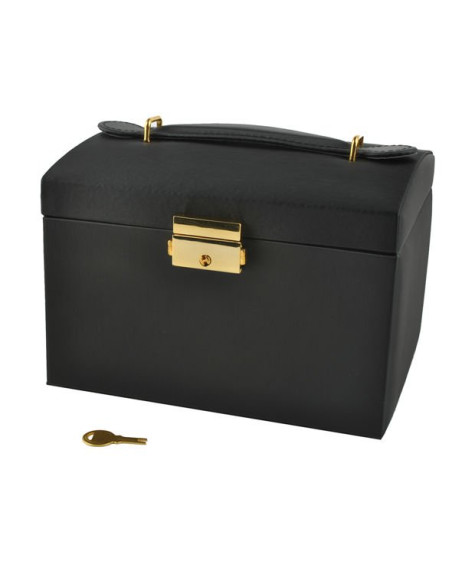 BAÚ GUARDA JOIAS COM ESPELHO PRETO