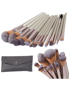 CONJUNTO DE PINCEIS  DE MAQUILHAGEM - 15 PINCEIS