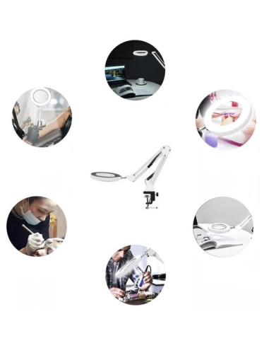 CANDEEIRO COM LUPA E LUZ LED 