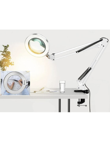 CANDEEIRO COM LUPA E LUZ LED 